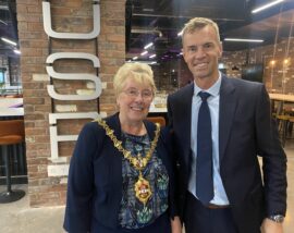 This photograph shows the opening of the USP Steels site with the Mayor of Dudley